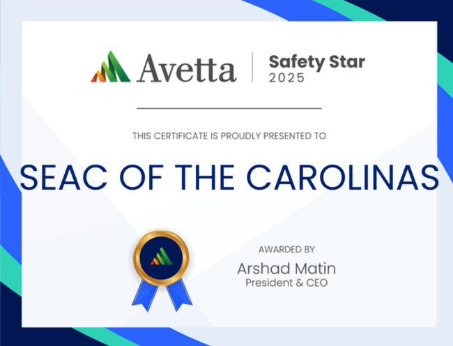 Avetta 2025 Safety Star recipient certificate